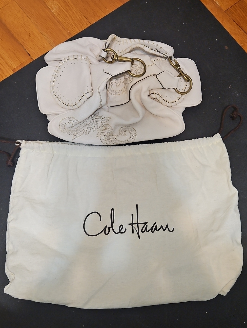 Cole Haan Cream Leather Shoulder Bag EUC
